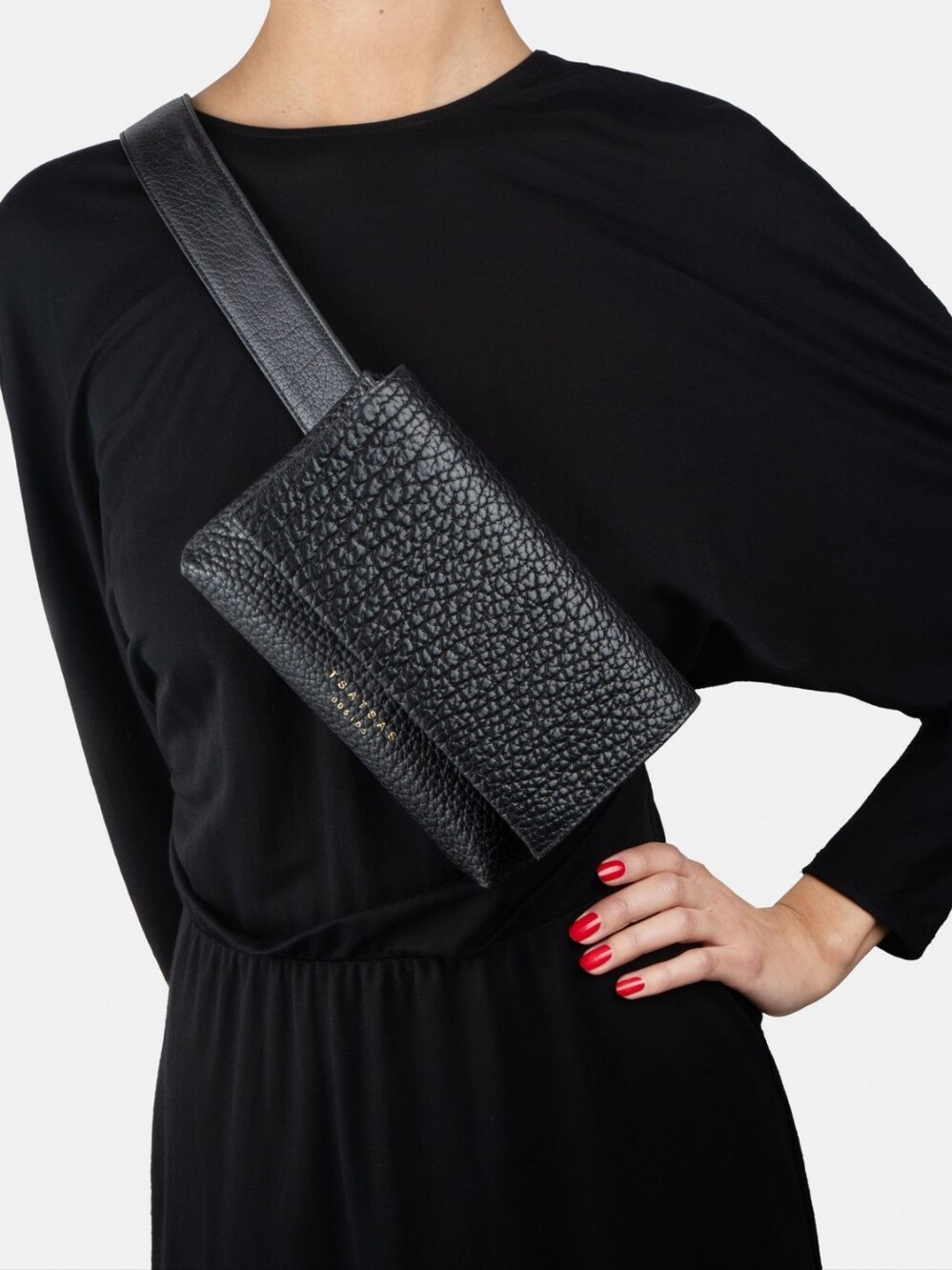 TSATSAS SOMA BELT BAG - BLACK FULL GRAIN BISON LEATHER